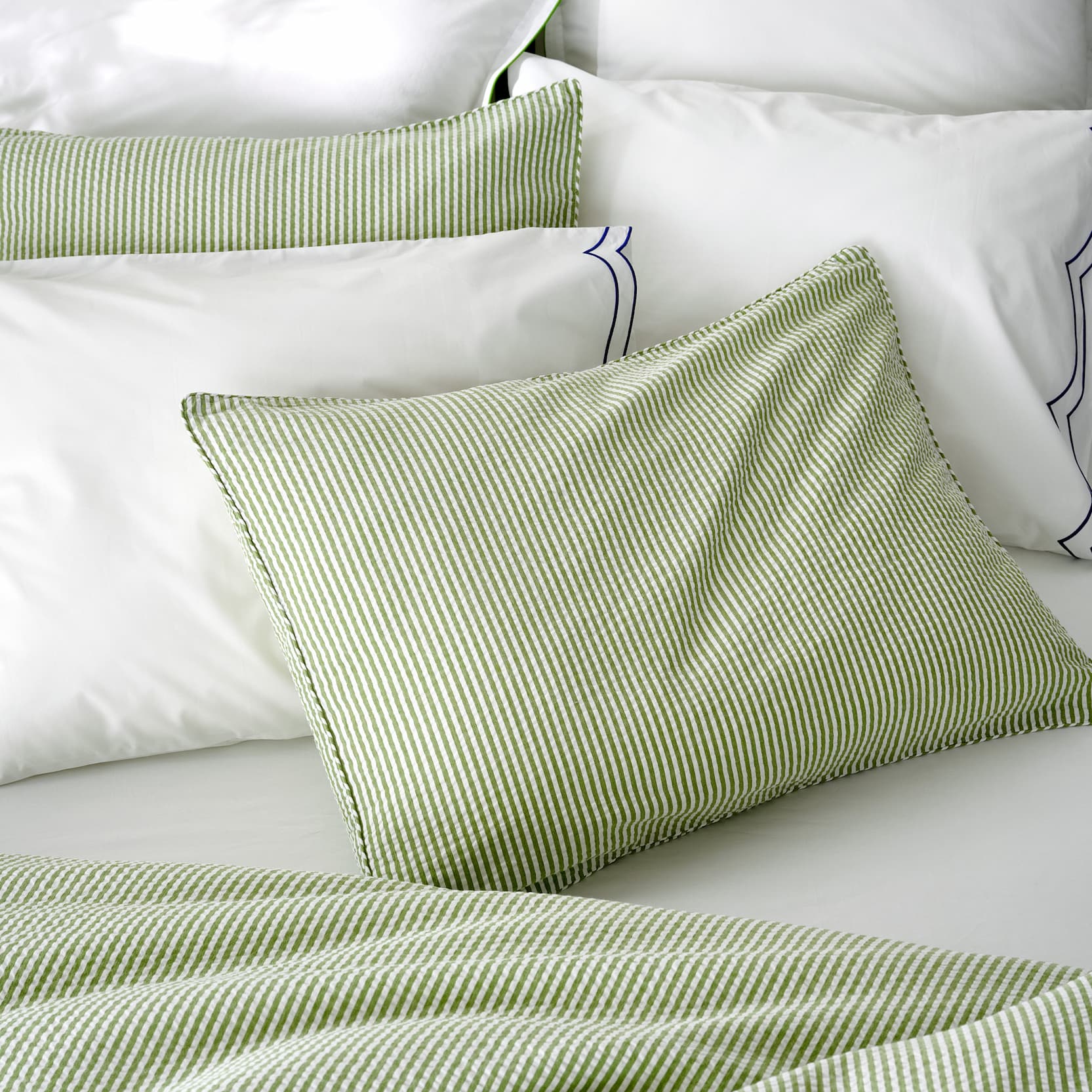 Green Seersucker Bedding