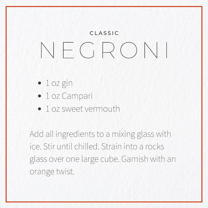 CLASSIC NEGRONI RECIPE