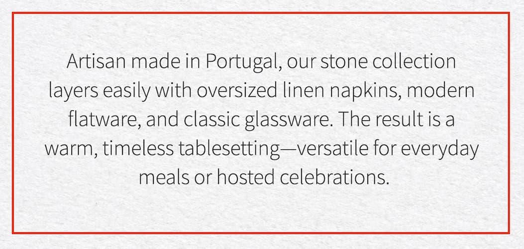 STONE DINNERWARE
