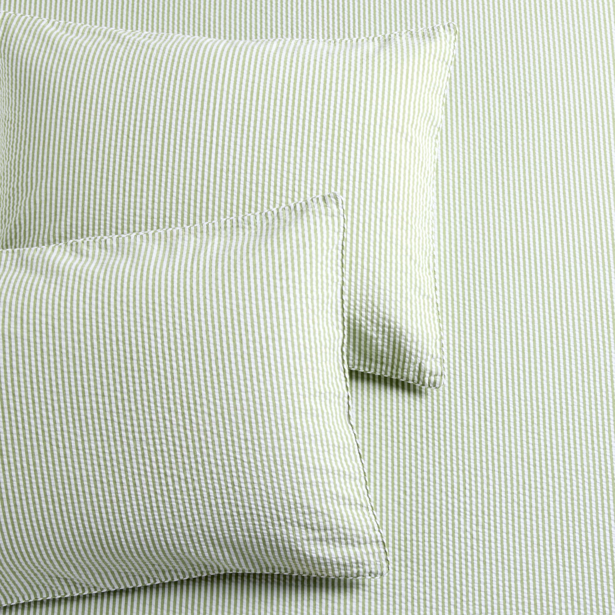 Green Seersucker Pillowcases