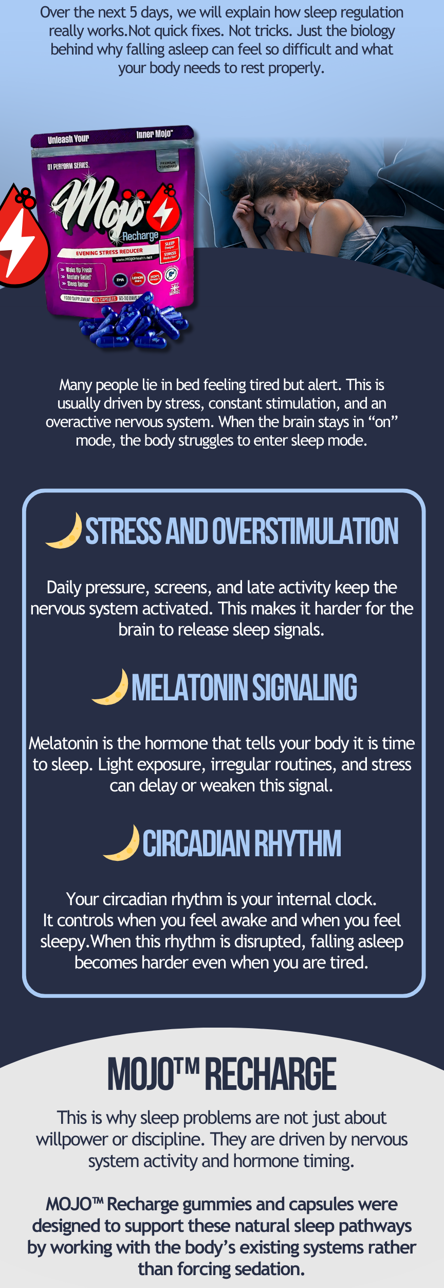 mojo recharge day 1/5: why your brain won't power down at night