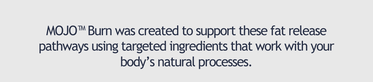 Mojo burn was created to support these fat release pathways using targeted ingredients that work with your body's natural processes.