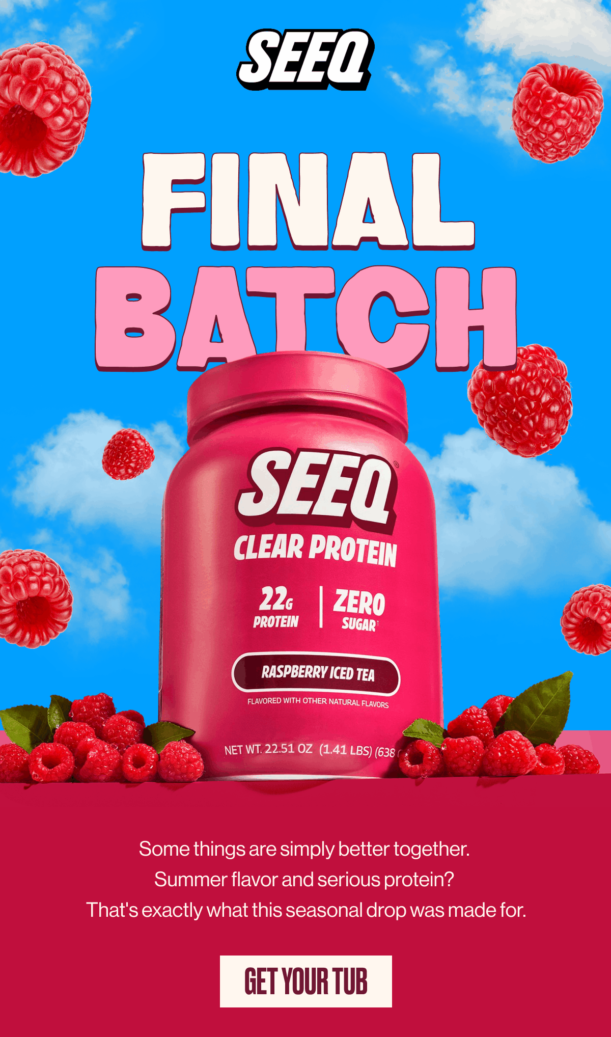 SEEQ | FINAL BATCH | Some things are simply better together. Summer flavor and serious protein? That's exactly what this seasonal drop was made for. | GET YOUR TUB