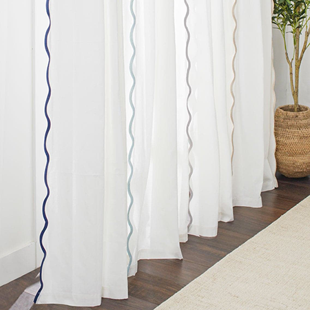 Coastal Chic Scalloped Edge Window Curtain Panel Set