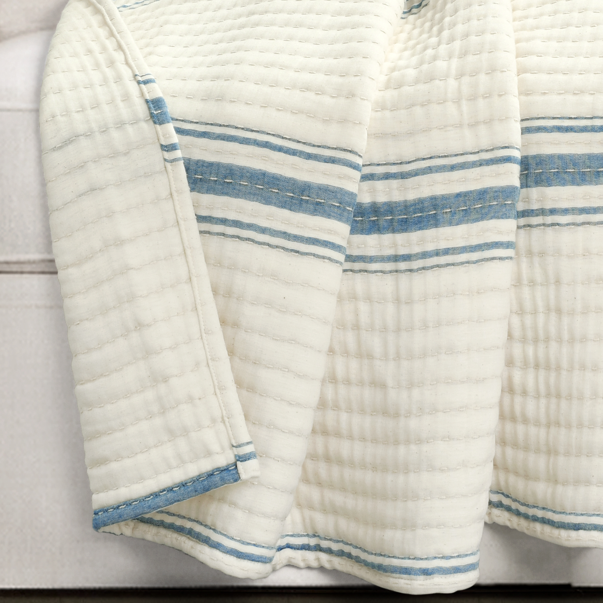 Farmhouse Stripe Kantha Throw