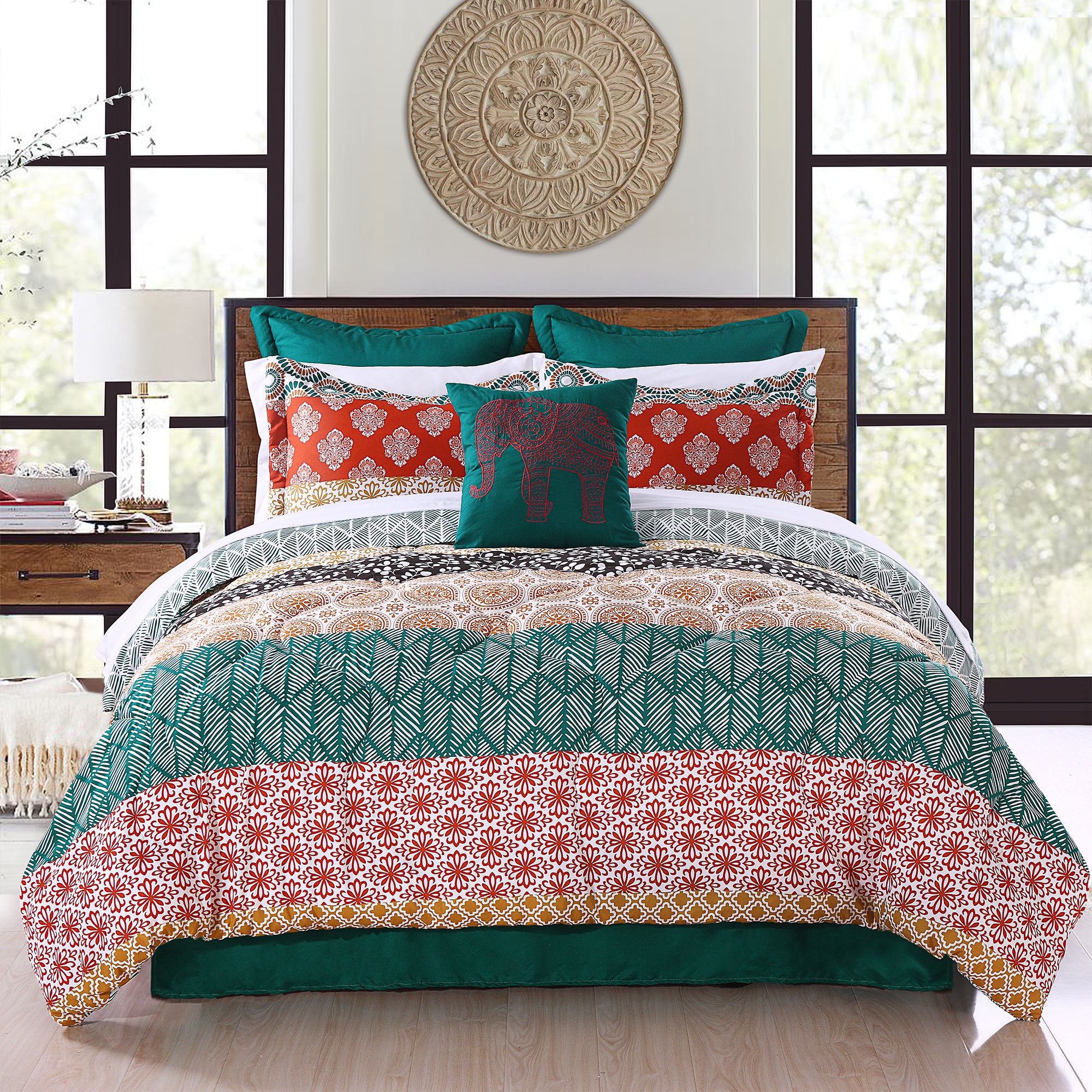 Boho Stripe 3 Piece Quilt Set