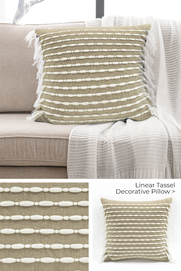 Linear Tassel Decorative Pillow