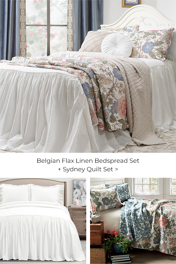 Bedding Bundle: Belgian Flax Linen Bedspread Set + Sydney Quilt Set