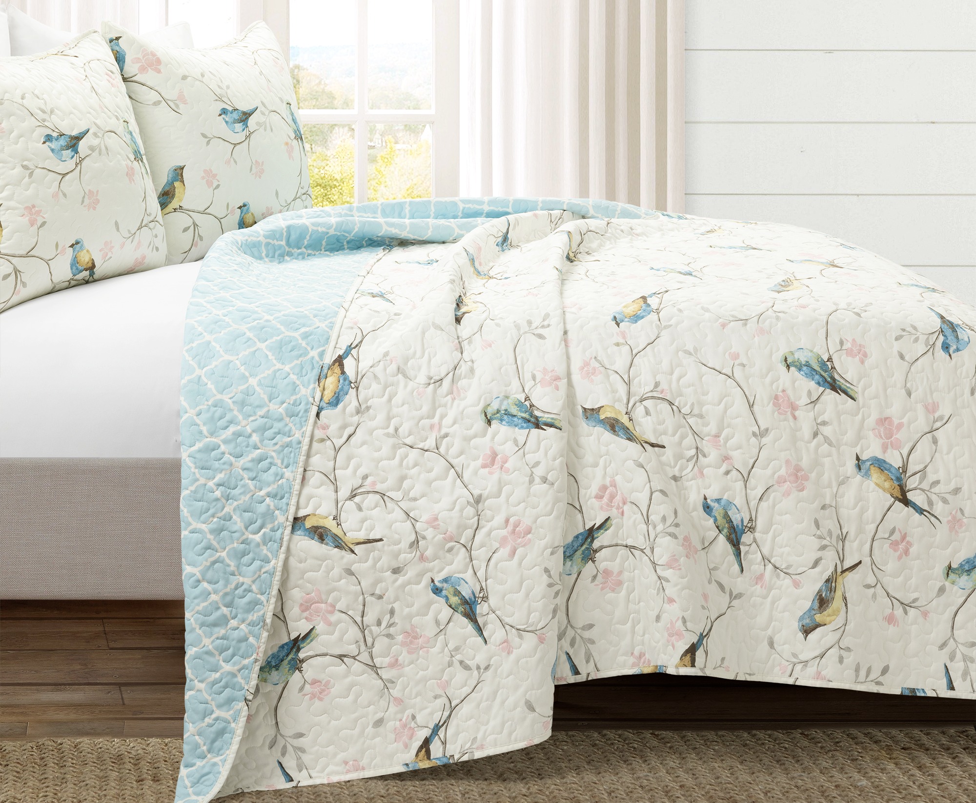 Botanical Bird and Flower Quilt Set