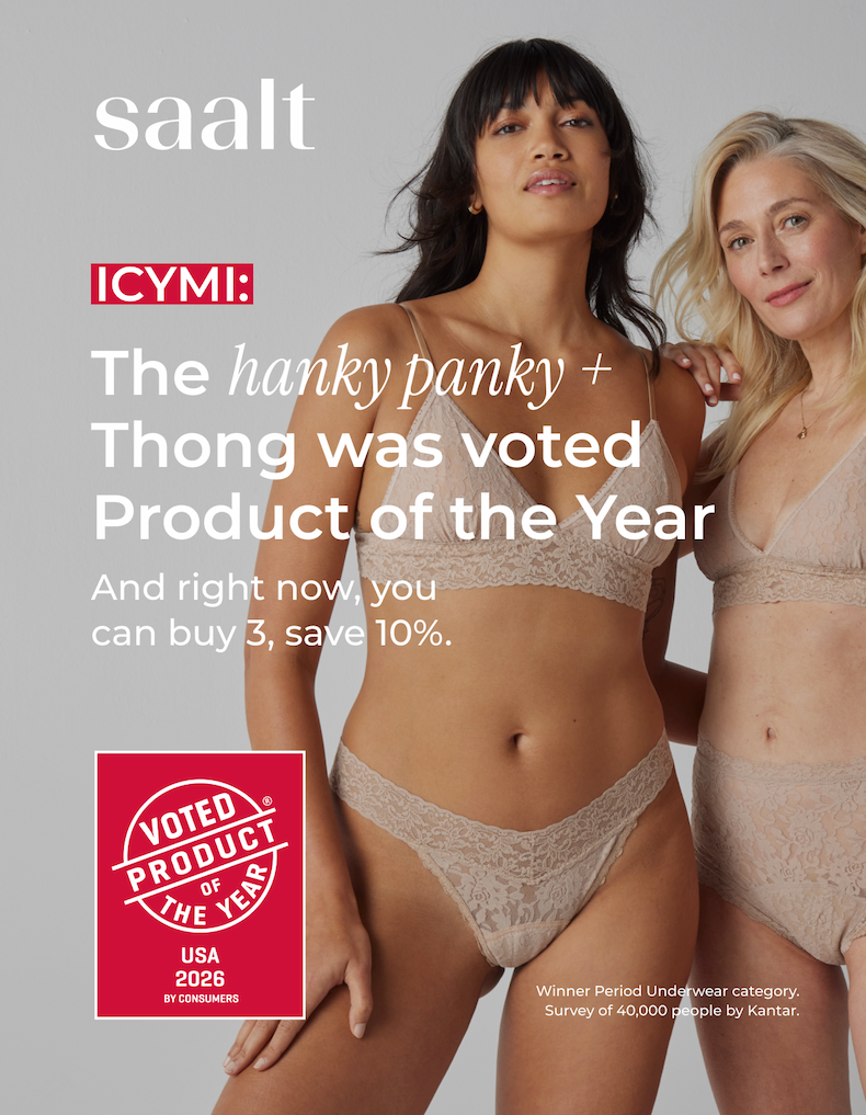 The hanky panky + Thong was voted Product of the Year. And right now, you can buy 3, save 10%.