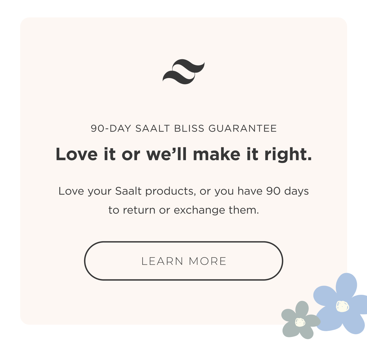 Saalt Bliss Guarantee