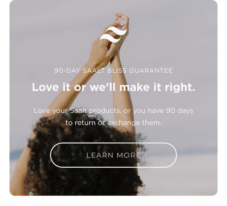 Saalt Bliss Guarantee
