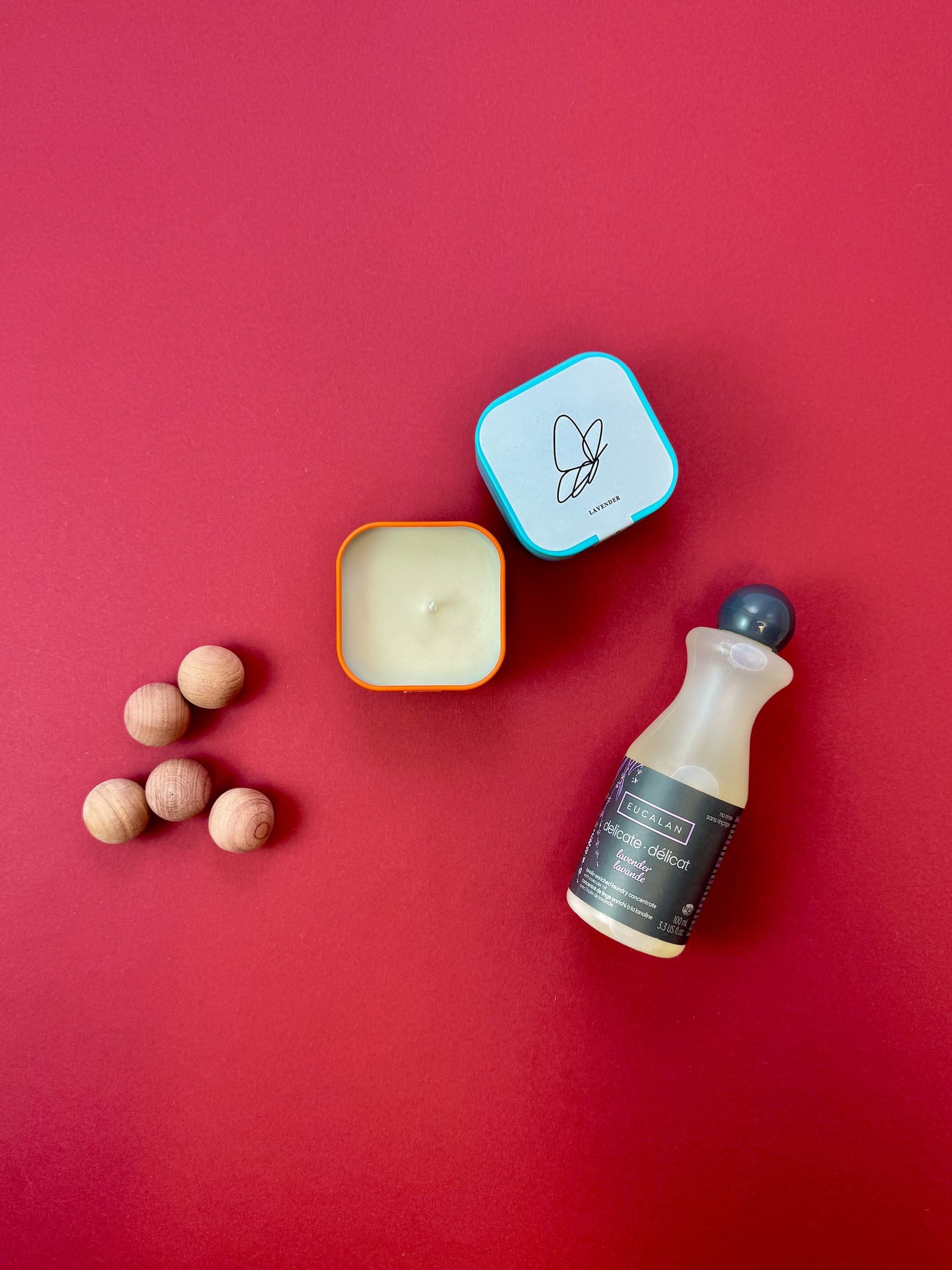 Eucalan uldsæbe, Sommerfuglens duftlys, samt cedertræskugler