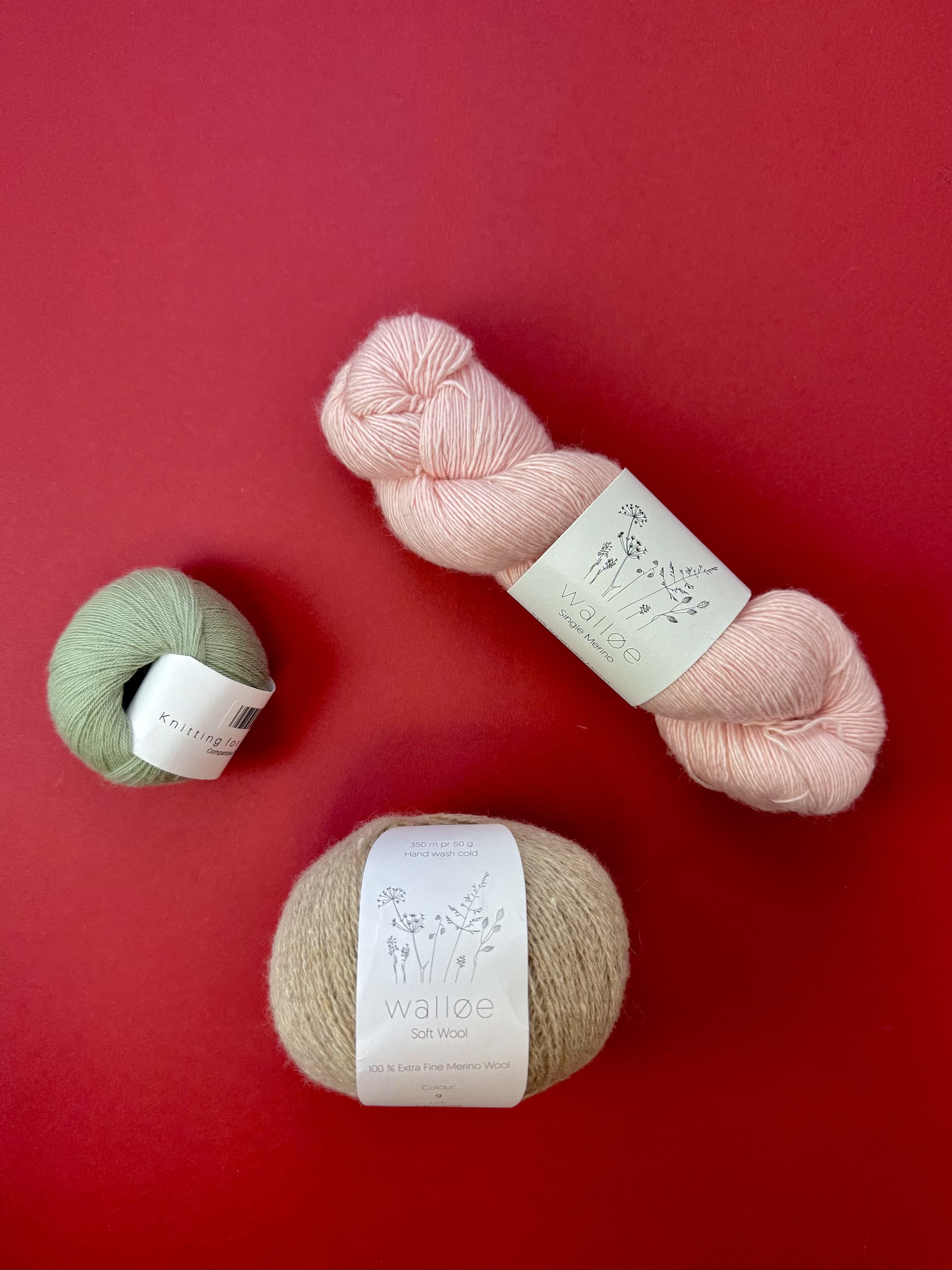 KFO Compatible Cashmere, Walløe Single Merino og Walløe Soft Wool