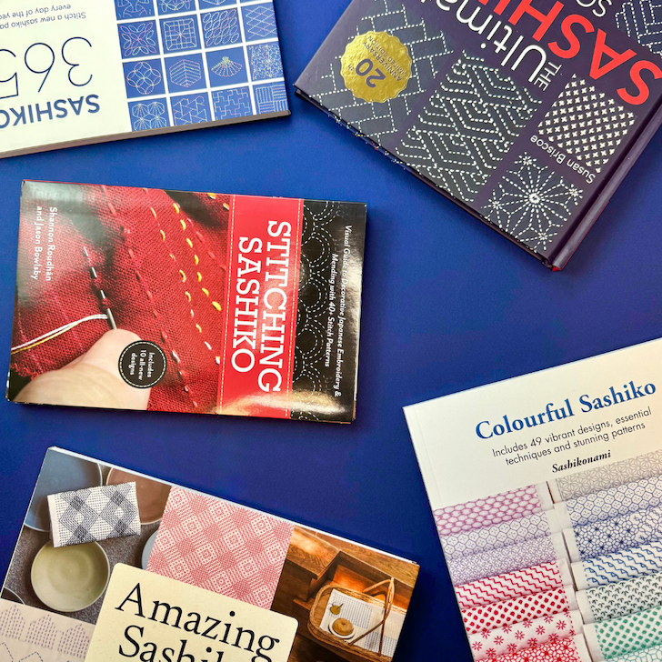 Bøger om broderi og Sashiko-broderi