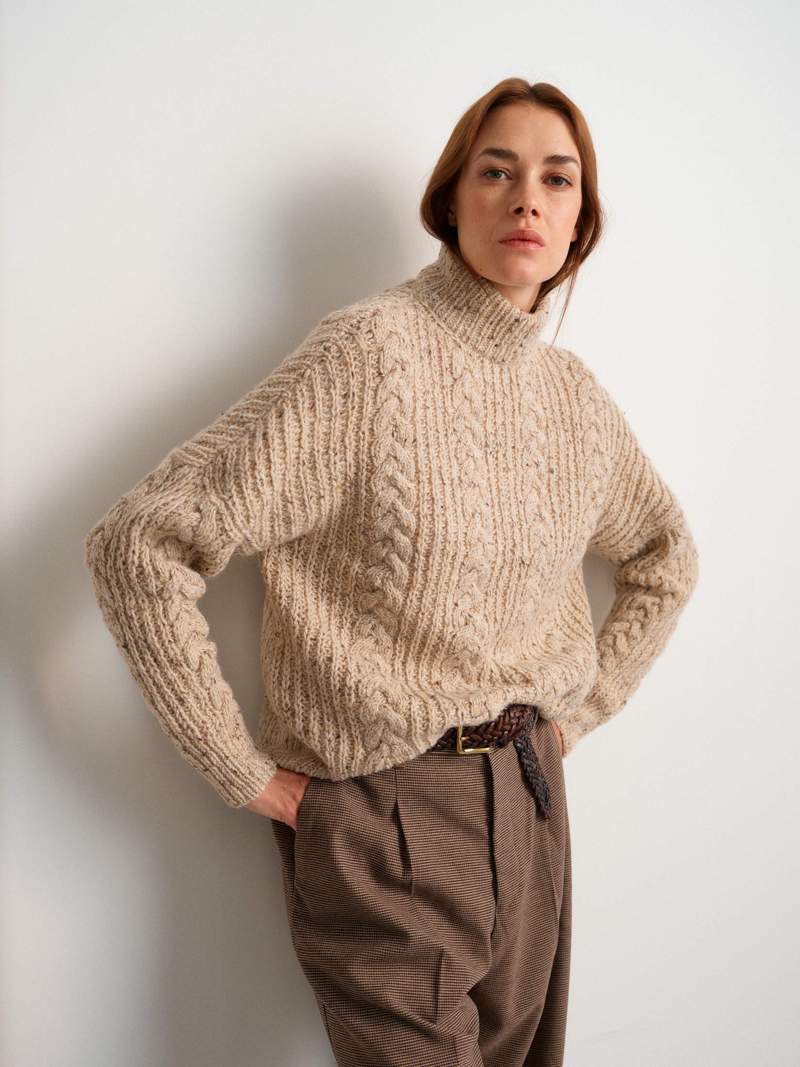 52 weeks of Sweaters - beige strukturstrik