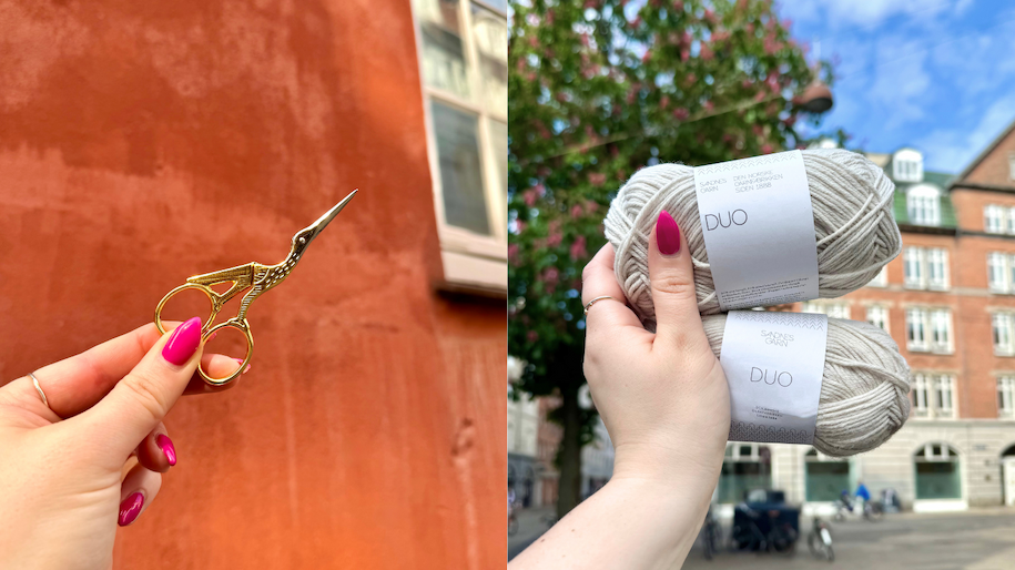 Alt til strik, hækling og broderi hos Sommerfuglen