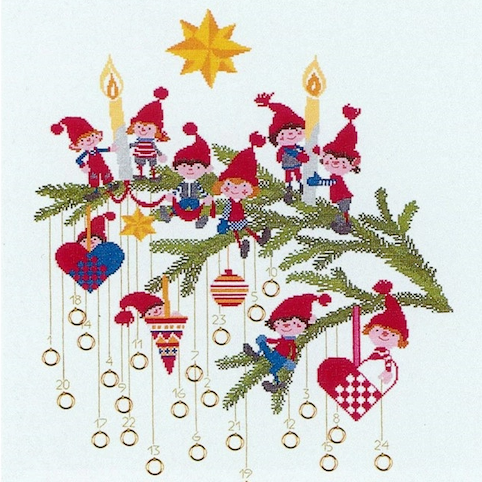 Glade nisser julekalender fra Håndarbejdets fremme