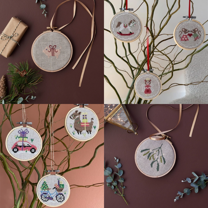 Broderede juleophæng