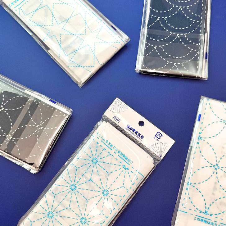 Sashioko-stof med design