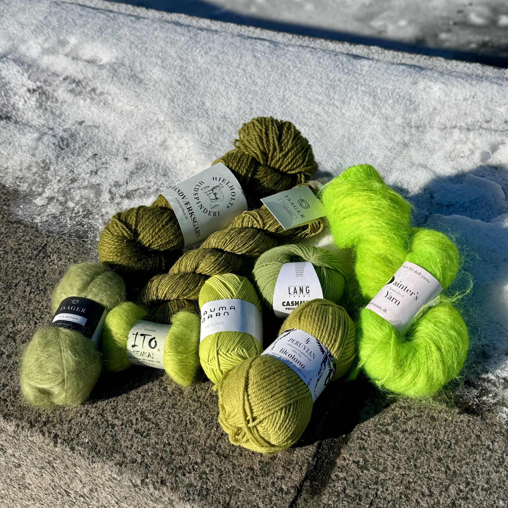 Limegrøn garn hos Sommerfuglen