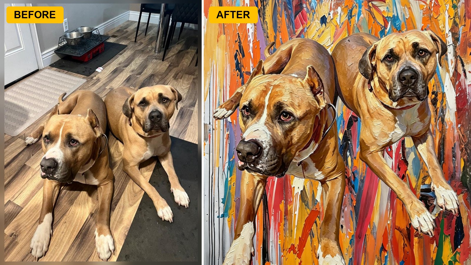 Customer preview artwork example with visible pet features