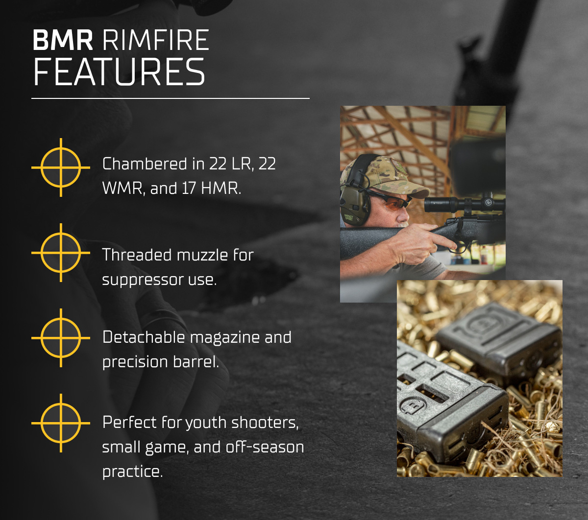 Learn more about the BMR rimfire features.