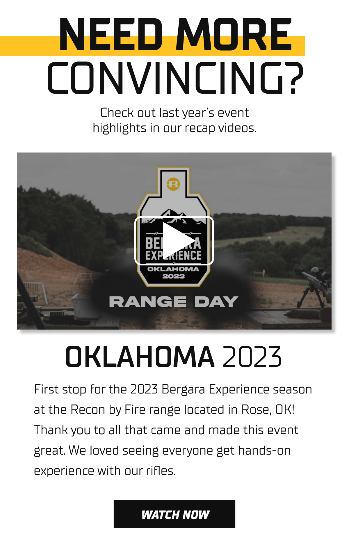 Bergara Experience OK 2023 video.