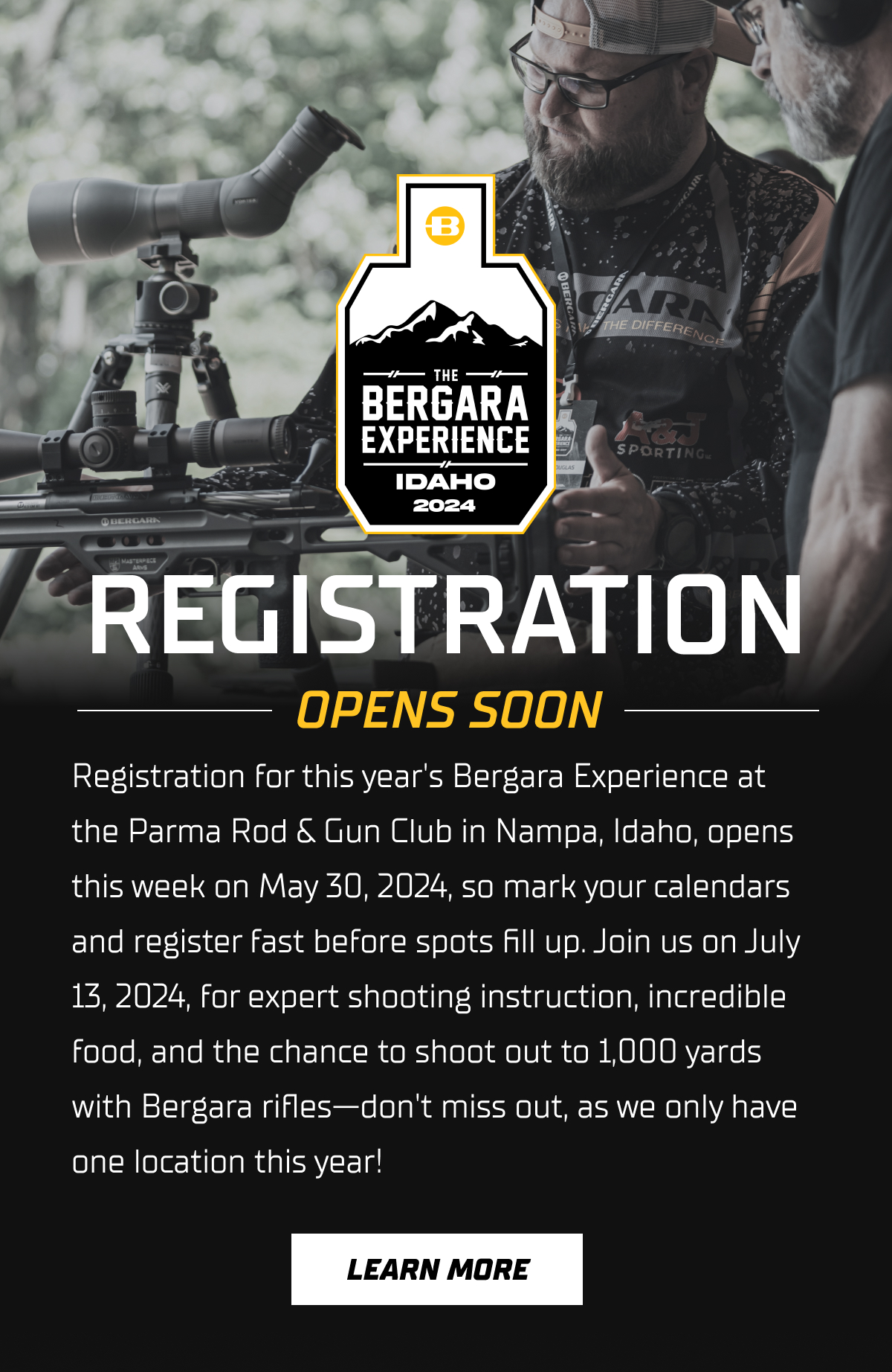 Bergara Experience Registration opens on Thursday!