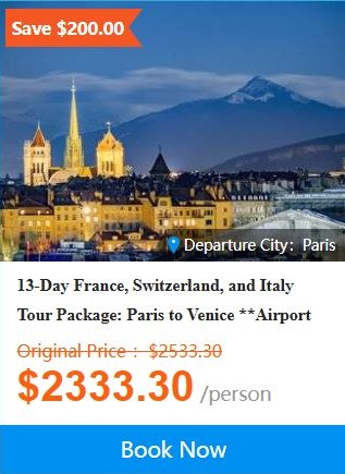 13-Day France, Switzerland, and Italy Tour Package: Paris to Venice **Airport Pick-up in Paris | Breakfasts and Admission Included** 5.0 (2 reviews) Tour Code: 470959