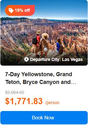 7-Day Yellowstone, Grand Teton, Bryce Canyon and Rocky Mountain Summer Camping Tour from Las Vegas [Max 13 Small Group] 5.0 (45 reviews) Tour Code: 719901