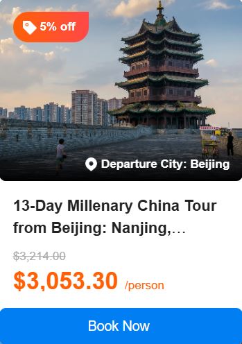 13-Day Millenary China Tour from Beijing: Nanjing, Suzhou, Tongli, Shanghai, Luoyang, Xi'an, Wutai | Ticket Admission Included | Hotel Breakfast Included | 5.0 (5 reviews) Tour Code: 708690