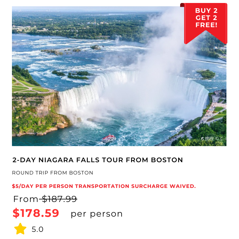 2-Day Niagara Falls Tour from Boston·Round Trip from Boston 5.0 (14 reviews) Tour Code: 720858