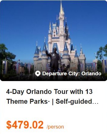 4-Day Orlando Tour with 13 Theme Parks· | Self-guided and Guided Tour | Small Group Tour of 2-14 Pax 5.0 (5 reviews) Tour Code: 728172