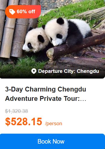 3-Day Charming Chengdu Adventure Private Tour: Panda Breeding Research Center and Leshan Giant Buddha**24-Hour Free Airport Transfer** 5.0 (5 reviews) Tour Code: 709650