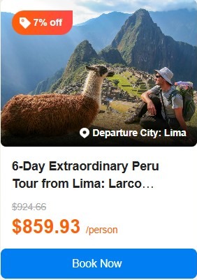 6-Day Extraordinary Peru Tour from Lima: Larco Museum, Casa Aliaga, Cusco, Sacred Valley and Machupicchu | Round Trip Train to Machu Picchu 5.0 (5 reviews) Tour Code: 711825