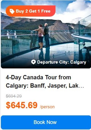 4-Day Canada Tour from Calgary: Banff, Jasper, Lake Louise, Columbia Icefield and Yoho 5.0 (2 reviews) Tour Code: 166686