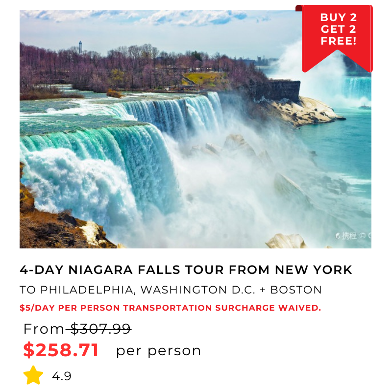 4-Day Niagara Falls Tour from New York to Philadelphia, Washington D.C. + Boston 4.9 (12 reviews) Tour Code: 720531