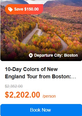 10-Day Colors of New England Tour from Boston: Kennebunkport, Cape Neddick Lighthouse, Acadia National Park, Bretton Woods and Cape Cod 4.3 (17 reviews) Tour Code: 738963