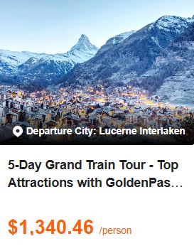 5-Day Grand Train Tour - Top Attractions with GoldenPass and Glacier Express | TAM Ticket in 2nd Class | Itinerary Bookable in Reverse 5.0 (4 reviews) Tour Code: 466102