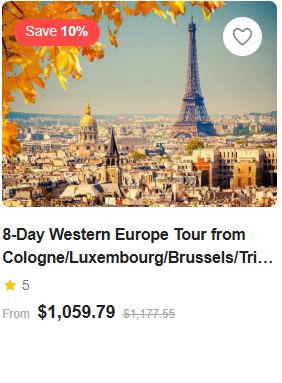 8-Day Western Europe Tour from Cologne/Luxembourg/Brussels/Trier: Amsterdam, Paris, Frankfurt and Bonn | Zaanse Schans | Versailles 5.0 Tour Code: 692985