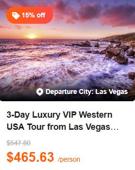 3-Day Luxury VIP Western USA Tour from Las Vegas【Max 14 Pax Small Group with Amtrak Coast Starlight Train】: Las Vegas Sign, Point Piedras Blancas, Golden Gate Bridge & Silicon Valley 5.0 (5 reviews) Tour Code: 714324