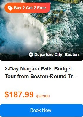 2-Day Niagara Falls Budget Tour from Boston·Round Trip from Boston 5.0 (14 reviews) Tour Code: 720858
