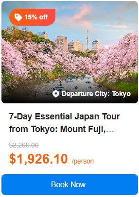 7-Day Essential Japan Tour from Tokyo: Mount Fuji, Toyota, Kyoto, Osaka | Hotel Breakfasts Included | Ticket Admission Included | 4.9 (8 reviews) Tour Code: 670572