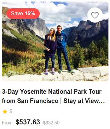 3-Day Yosemite National Park Tour from San Francisco | Stay at View Lodge 5.0 (1 reviews) Tour Code: 660892