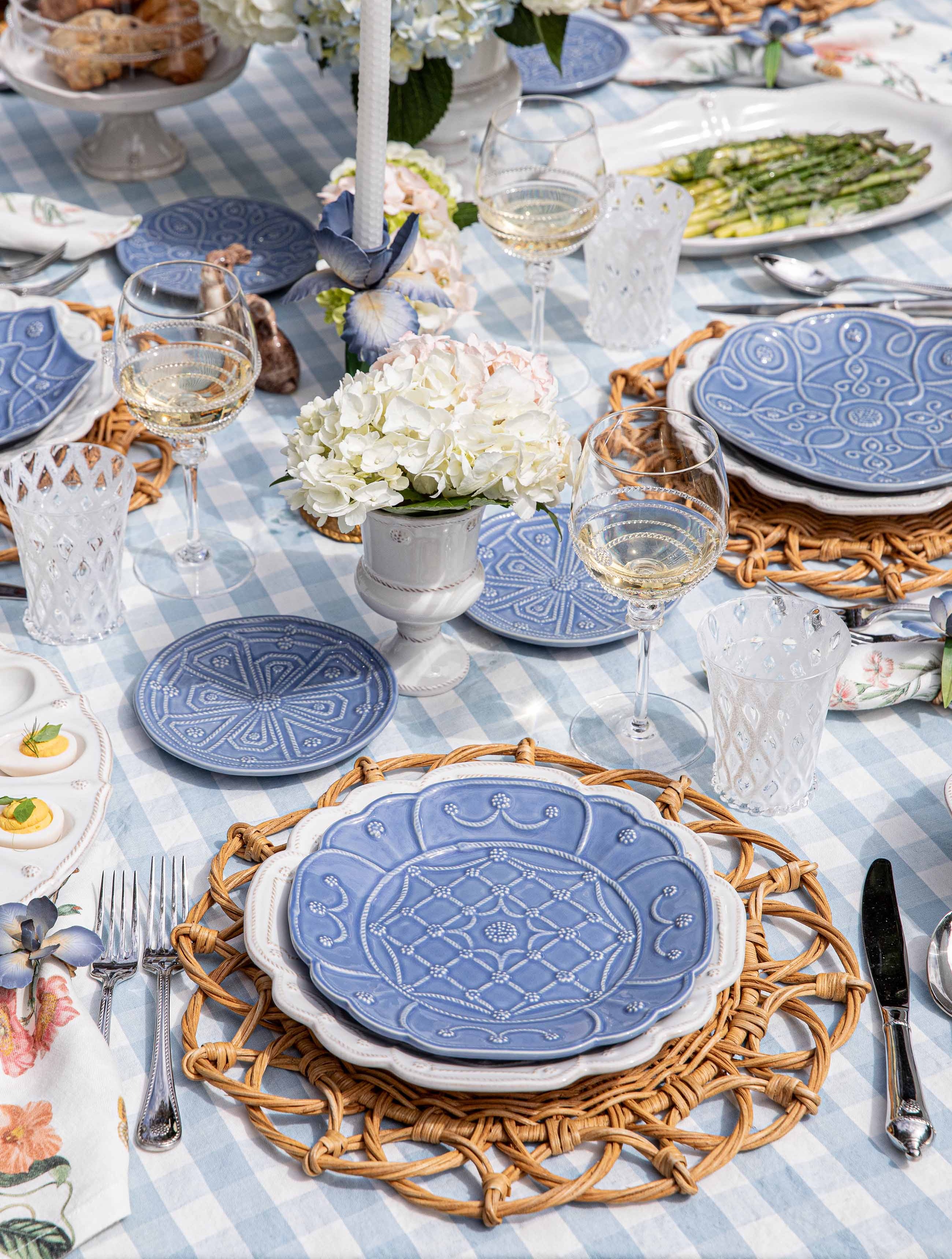 Cabana Stripe Melamine Dinner Plate Set/4 - Ocean – Juliska