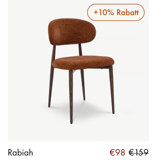 Rabiah rust boucle dining chair
