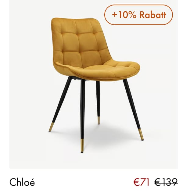 Chloé mustard velvet dining chair