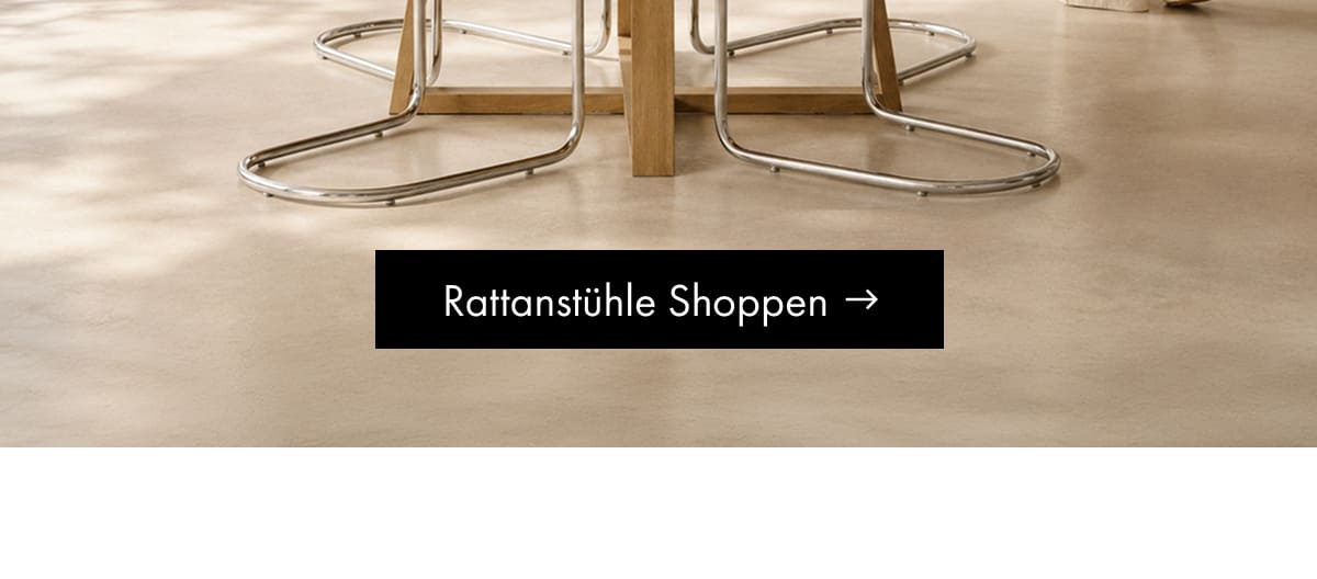 Chrome cantilever chair legs around an oak table base. Shop Rattan Chairs