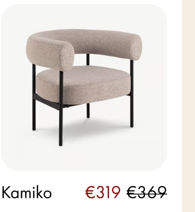 Kamiko armchair in beige boucle